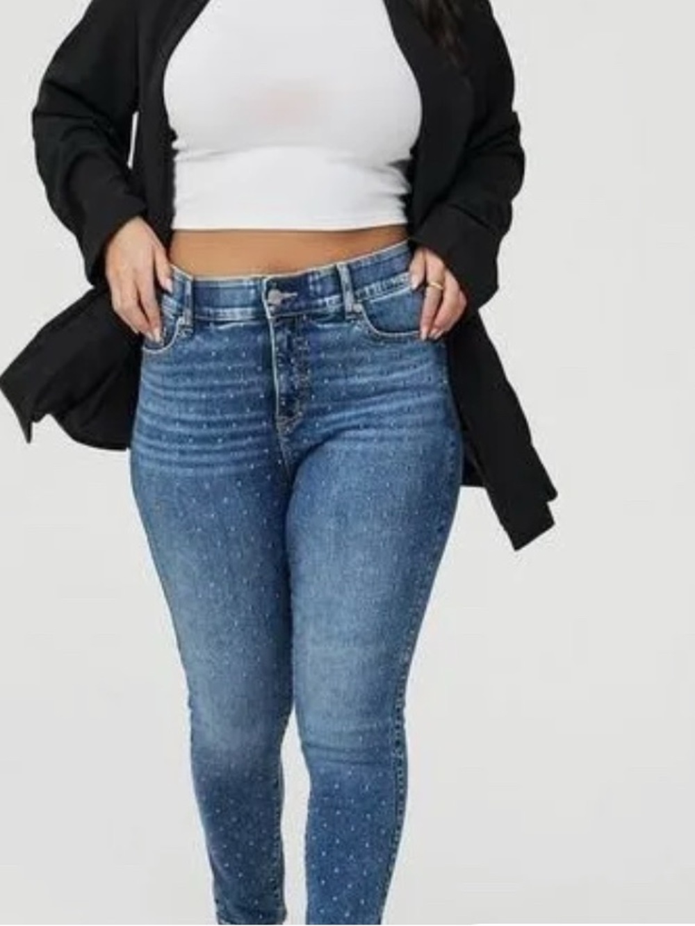 Torrid High Rise Bombshell Skinny Jeans Size 22R Medium Blue Premium Stretch